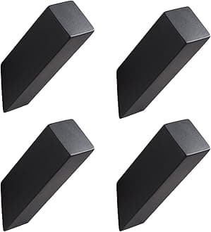 YJ YANJUN Black Towel Hooks for Bathroom 4 Pack Wall Mounted Stainless Steel Robe Coat Hook for Bath Kitchen Backpack Hooks Matte Black