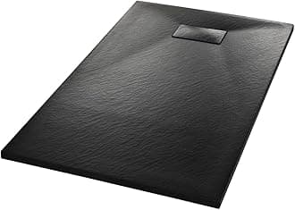 vidaXL Shower Base Tray - Low-Profile, Scratch-, SMC Material, Black, 47.2"x27.6"