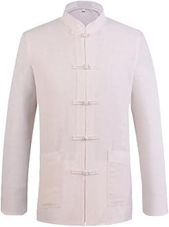 ZooBoo Chinese Tang Suit for Men Kung Fu Clothing Tops Martial Art Cotton Shirt