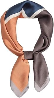 ANDANTINO 100% Pure Mulberry Silk Square Scarf for Hair-27'' Women Men Natural Silk Neckerchief Digital Printed Headscarf