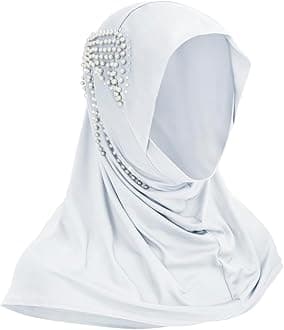 Muslim Hijab for Women, Full Cover Turban Islamic Instant Headscarf Ladies One Piece Arab Head Wrap Scarves Ramadan Eid Prayer Dress Beanie Turban Bandana Hat Islam Middle East Head Wear