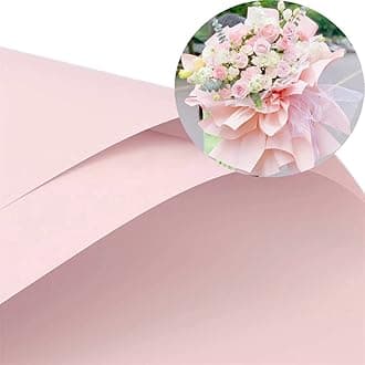 XICHEN 20 Sheets/Korean style waterproof Colors Flower Wrapping Paper,Florist Bouquet Paper,DIY Crafts,gift wrapping paper ouya paper58 x 58cm/22.8x 22.8 inch (Pink)