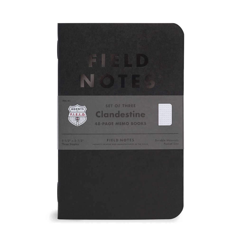Field Notes: Clandestine - 3 Pack - Dot-Graph Memo Books, 3.5 x 5.5 Inch