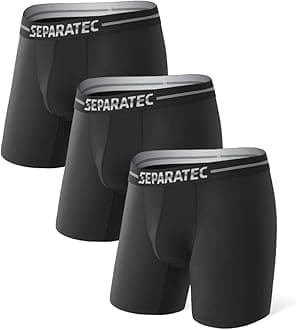Men's Dual Pouch Boxer Briefs 3 Pack Quick Dry Polyamide Performance Underwear