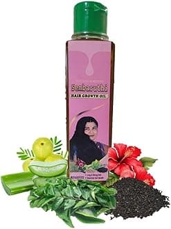 Traditional Organic Hair Growth Oil (500ml) for Men & Women with Ayurvedic herbs of Hibiscus, Aloevera, Indigo, Neem, Bhringraj Oil | Paraben free