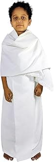 Ihram Ehram Ahram for Babies Toddlers and Kids, Stitched Ihram Dress Ready to Wear (Baby Size 12 Inch Length 12 Belly Button to Ankle)