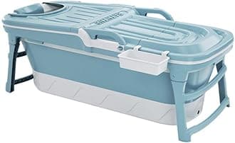 Foldable Bathtub for Adults, Ideal for Small Bathrooms, with Soap Basket, Neck Pillow, Practical and Portable