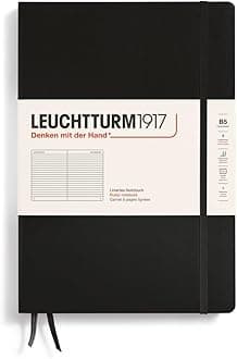 LEUCHTTURM1917 - Notebook Hardcover Composition B5-219 Numbered Pages for Writing and Journaling (Black, Ruled)