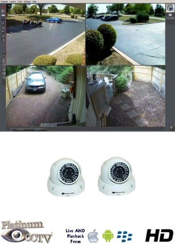 High Definition 2-Camera MegaPixel Alnet IP Camera System with 2 x Outdoor IR Armor Dome Cameras