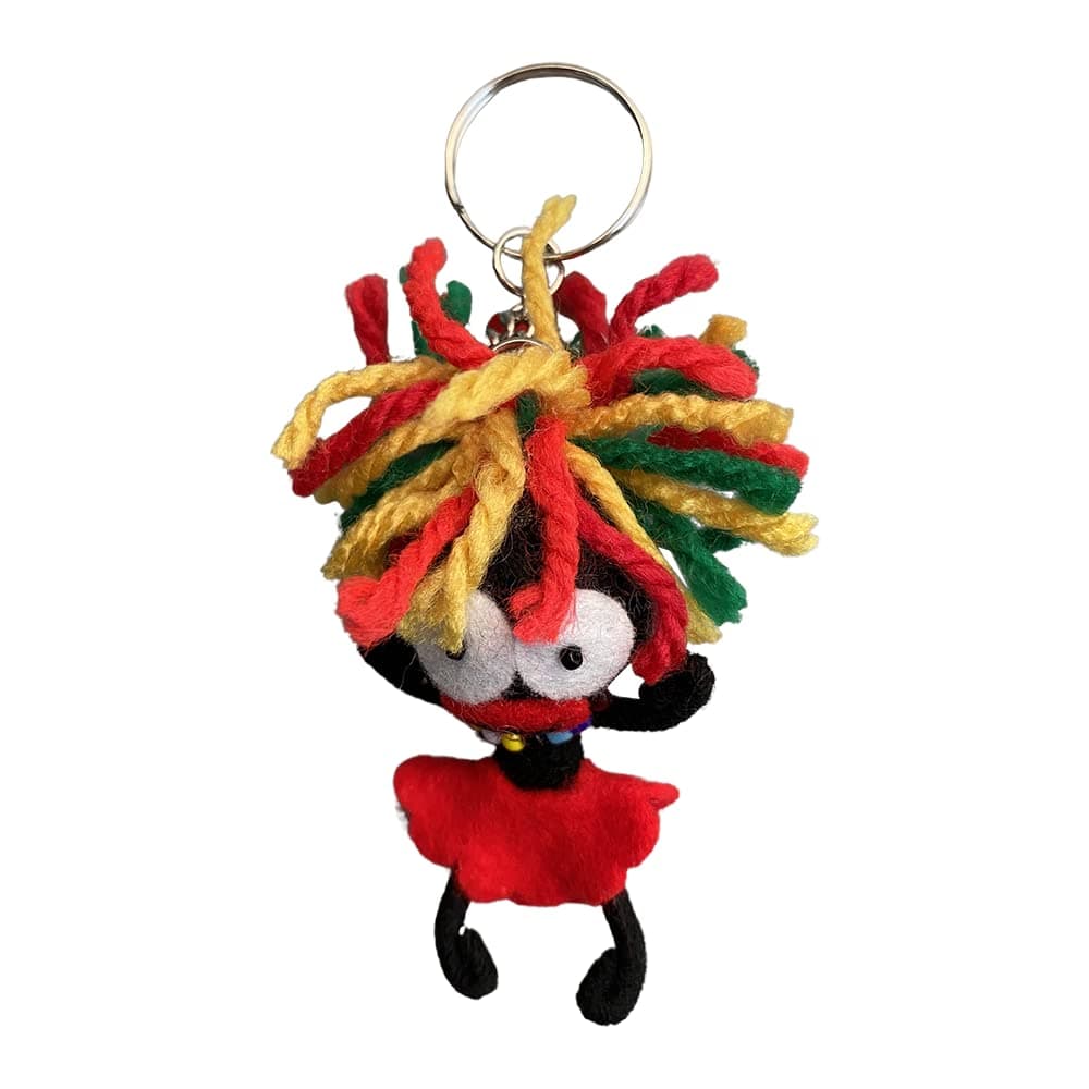 Jamaican Voodoo String Doll Keychain, 7cm