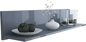 Vladon Skadu Wall-Mounted Shelf, Floating Shelf with a Practical Storage Surface, grey high gloss (97.5 x 18.5 x 18.5 cm)