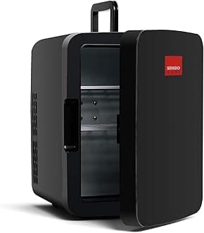 SENSIOHOME 15L Mini Fridge Cooler & Warmer | AC+DC Power - 12v, UK & EU Plug | Compact, Portable and Quiet, For Home, Bedroom, Car, Holiday, Food Drinks Makeup (Black)