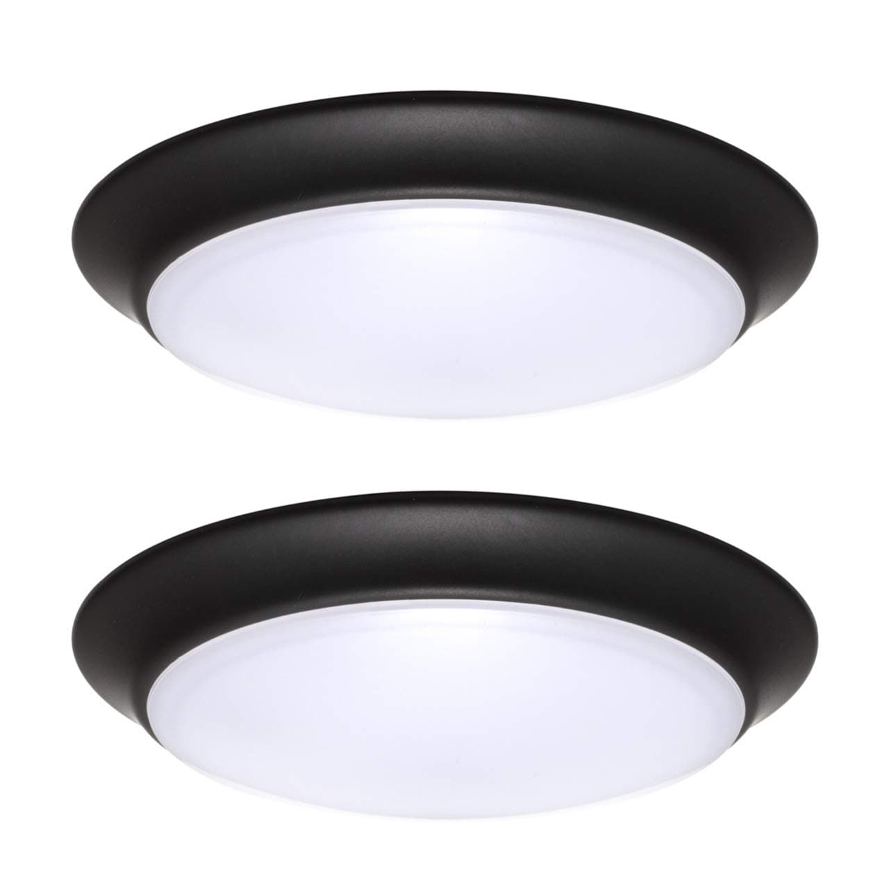 LIT-PaTH LED Flush Mount Ceiling Lighting Fixture, 7 Inch Dimmable 11.5W 900 Lumen, Aluminum Housing Plus PC Cover, ETL and Damp Location Rated, 2-Pack (Bronze Finish-3000K)