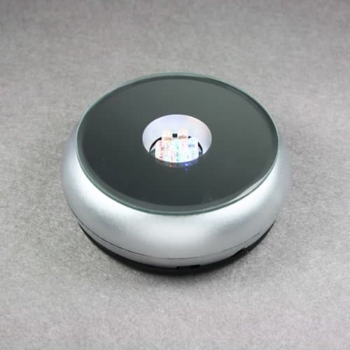 New Unique Rotating Crystal Display Base Stand 7 LED Light