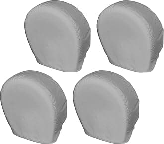 Explore Land Tire Covers 4 Pack - Tough Wheel Protector for Truck, SUV, Trailer, Camper, RV Universal Fits Tire Diameters 32-34.75 inches, Charcoal