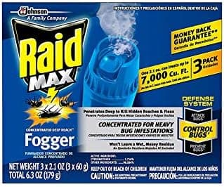 Johnson Raid Max Fogger, Insect Killer for Mosquito, Ant, Roach, Spider, Flea, for Indoor Use 6.3 Ounce (Pack of 1)