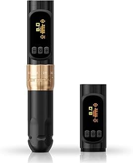 Ambition Sally 270 Rotary Tattoo Gun, Wireless Tattoo Machine with Adjustable Stroke Dual 1300 mAh Battery 270 g.cm Torque Coreless Motor, Permanent Makeup Pen for Eyebrow Eyeliner Lips SMP Artists