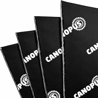 CANOPUS Professional Car Sound Deadening Self Adhesive Mat 2mm, 18sqft, 9 Sheets Butyl Sound Deadener Mat Noise Dampening for Car, Trunk, Door, Floor and Ceiling, Black