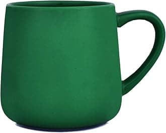 Bosmarlin Large Glossy Ceramic Coffee Mug, Tea Cup for Office and Home, 18 oz, Suitable for Dishwasher and Microwave, 1 Pack (Dark Green)