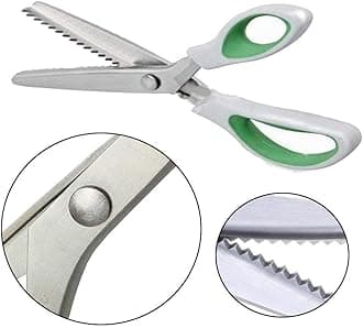Green Pinking Shears Comfort Grips Professional Dressmaking Pinking Shears Crafts Zig Zag Cut Scissors Sewing Scissorsï¼Å’Professional Handheld Dressmaking