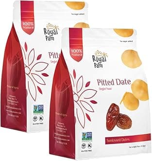 Royal Palm Deglet Noor Dates 16oz (Pack of 2) - Natural Dried Pitted Dates for Baking Non-GMO, Kosher Raw Pitted Dates in Bulk Pack -Premium Dry Deglet Noor Dates, No Added Sugar
