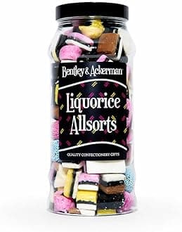 Liquorice Allsorts Sweets - (600g) Original Retro Liquorice Allsorts Sweets Gift Jar By Bentley & Ackerman's Sweet Shop.