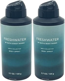 Bath and Body Works Men's Collection Freshwater Deodorizing Body Spray 3.7 Oz. 2 Set.