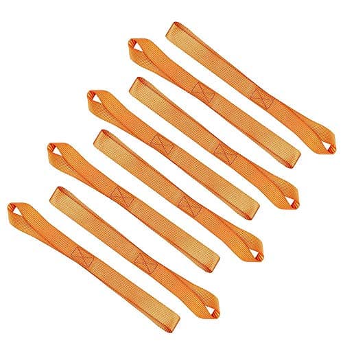 Soft Loop Tie Down Straps 4500 lbs Breaking Strength - 8 Pack - 18in Orange - Tie-Down Strap Soft Loops Heavy Duty for Use with Ratchet Strap Securing ATV UTV Motorcycle Scooter Dirt Bike