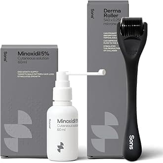 Sons Minoxidil 5% Spray (1x60ml) & 0.25mm Dermaroller for Men, Clinically Proven Hair Regrowth Formula, Hair Loss Treatment, Stimulates Follicles, Precise Applicator, Microneedling Boosts Absorption
