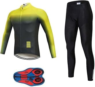 MOXILYN Men's Quick-Dry Cycling Jersey Set Road Bike Bicycle Shirt + Bib Pants with 9D Gel Padded MTB Riding Clothing kit