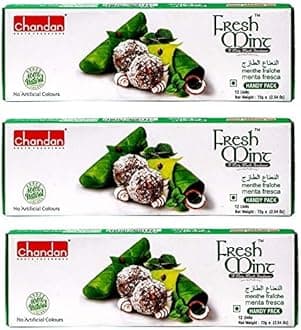Chandan Mouth Freshener Fresh Mint Paan 100% Natural | 72 Grams | No Preservatives and No Artificial Colours 3 packs ( Each pack contains 12 paan )