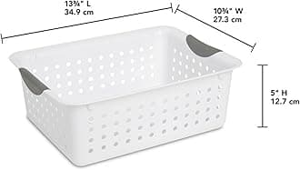 Sterilite 16248006 Medium Ultra Basket, White Basket w/Titanium Inserts, by STERILITE