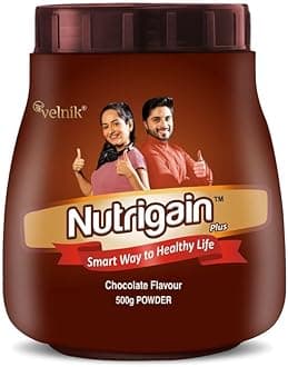 Nutrigain Plus Ayurvedic Weight Gainer Supplement Powder for Men Women and Adults with Natural Ingredients to Improve Stamina, Appetite and Overall Wellness 500 gm (Chocolate Flavour)