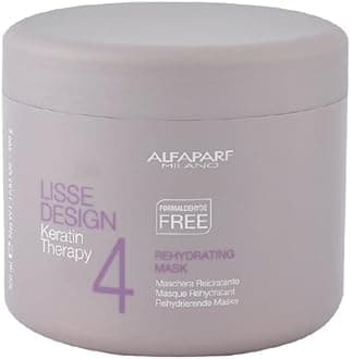 Alfaparf Milano Keratin Therapy Lisse Design Rehydrating Mask - Maintain and Enhance Keratin Treatment - Moisturize and Limit Natural Drying - Professional Salon Quality - 17.2 oz