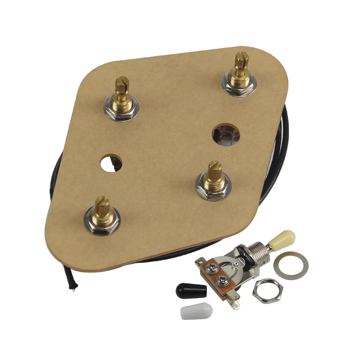 FLEOR Prewired 2T2V Wiring Harness Kit with Coil Splitting Function & 3-Way Toggle Switch 500K pots for LP Guitar