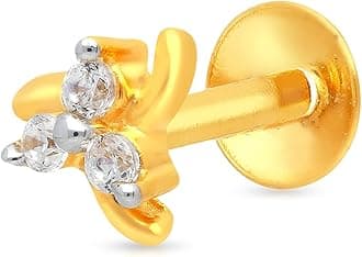 Malabar Gold & Diamonds 22KT | Pure Yellow Gold Precious Stone Nose Pin For Women
