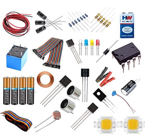 vyga Electronic Components Project/Basic Kit with Tutorial Book (Includes Transistor , Relay, Diode, Resistor, Electret Mic , Icv, Capacitors, LEDs, Ldr)