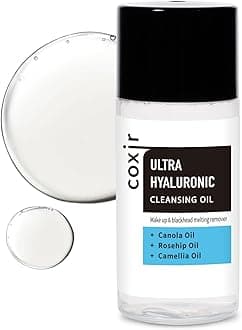 coxir [Holiday Gift,Christmas Gift] ULTRA HYALURONIC CLEANSING OIL Mini Travel Size l Korean skincare, Hydrating, Smoothing, Calming, Moisturizing, Makeup Removal [0.67 Fl.oz(pack of 1)]