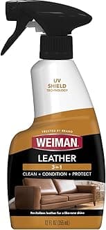 Leather Cleaner and Conditioner for Furniture - Cleans Conditions and Restores Leather Surfaces - UV Protectants Help Prevent Cracking or Fading of Car Seats, Shoes, Purses, 12 oz (355ml)