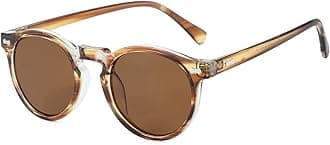 Gleyemor Vintage Polarized Sunglasses for Men Round Sunglasses UV400 Protection Retro Hand-crafted Acetate Frame