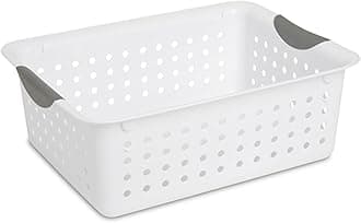 Sterilite 24-Pack Ultra Basket, Open Plastic Bins, Countertop, Cabinet and Closet Organizer, White, Medium