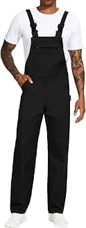 WORK IDEAMen's Bib Overalls Workwear Fashion Lightweight Jumpsuit with Pockets