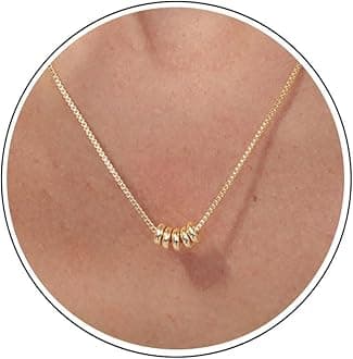 Gold Necklace for Women - 14K Gold Plated Dainty Italian Horn Star of David Butterfly Bow Sun Lotus Volleyball Baseball Cowboy Boots Necklace Jewelry Everyday for Women