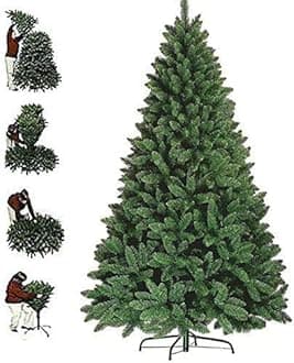 7ft Premium Green Artificial Christmas Spruce Pine Tree with 1000 Tips, Metal Stand