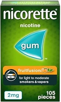 2 mg - Pack of 105 Gums : Nicorette Fruitfusion Gum 2 mg, 105 Pieces