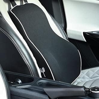 Grin Health Car Backrest Cushion with Lumbar Support for Back Pain, Orthopedic Car Seat Back Support for Long Drive Car Back Rest Support Memory Foam Car Pillow Lumbar Cushion (Black)