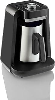 Arzum Okka Rich Spin Pro Turkish Coffee and Hot Beverage Maker, Velvetiser, Milk Frother, 120V, 5 Cups, Stainless Steel Cooking Pot, Chrome