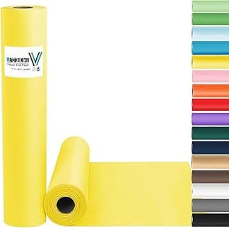 Vanhench Yellow Wrapping Paper Roll 17.5"×963" (80 1/4FT), Solid Color Art Kraft Craft Paper Roll for Gift Wrapping, Birthday, Bouquet Flower Crafts Packing Poster Bulletin Board Paper 80GSM55LB