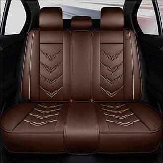 Car Seat Covers 5 Seat Leather Fits for Skoda Superb Scout 2010-2014 Vehicle Seat Cover Full Set Cushion Front Rear Seat Protectors (Brown)