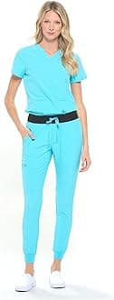 Dagacci Medical Uniform Women and Men Unisex 4-Way Stretch Jogger Scrub Set